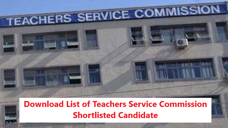 Teachers Service Commission Shortlisted Candidate