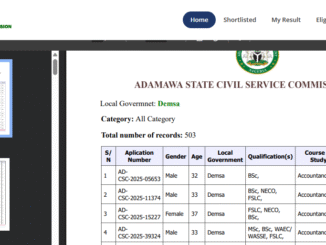 Download CSC Adamawa Successful List Here