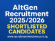 AltGen Shortlisted Candidates