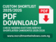 Custom Shortlist 2025