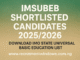 IMSUBEB Shortlisted Candidates