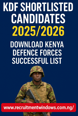 KDF Shortlisted Candidates