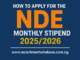 How to Apply for the NDE Monthly Stipend