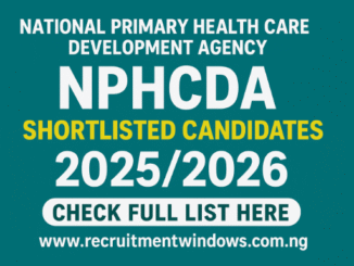 NPHCDA Shortlisted Candidates
