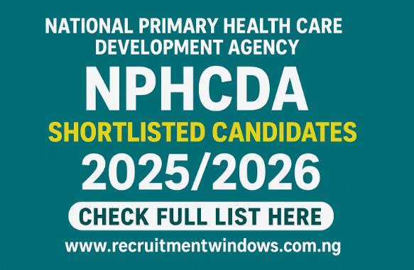 NPHCDA Shortlisted Candidates NPHCDA Shortlisted Candidates