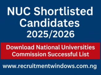 NUC Shortlisted Candidates