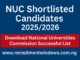 NUC Shortlisted Candidates