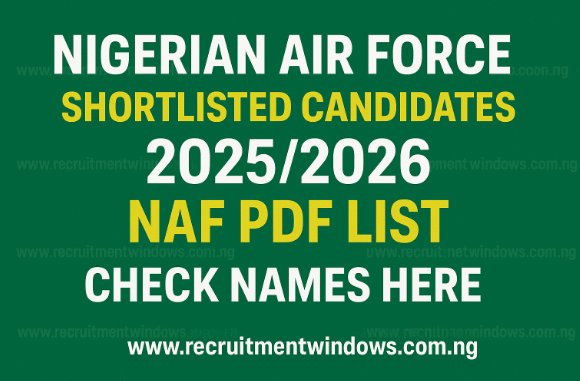 Nigerian Air Force Shortlisted Candidates