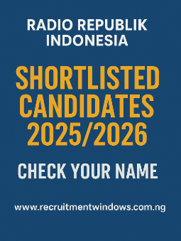 Radio Republik Indonesia Shortlisted Candidates Radio Republik Indonesia Shortlisted Candidates