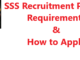 SSS Recruitment