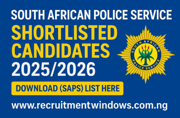 South African Police Service Shortlisted Candidates