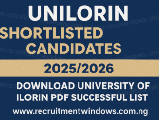 UNILORIN Shortlisted Candidates